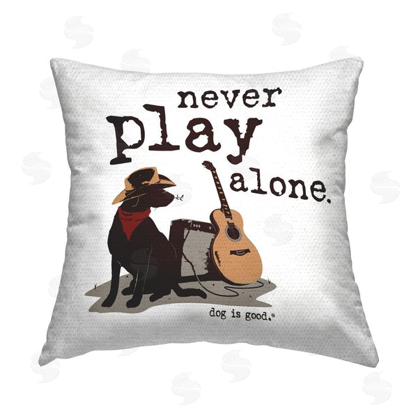 Stupell Industries Dog Is Good | Never Play Music Alone Printed Throw Pillow