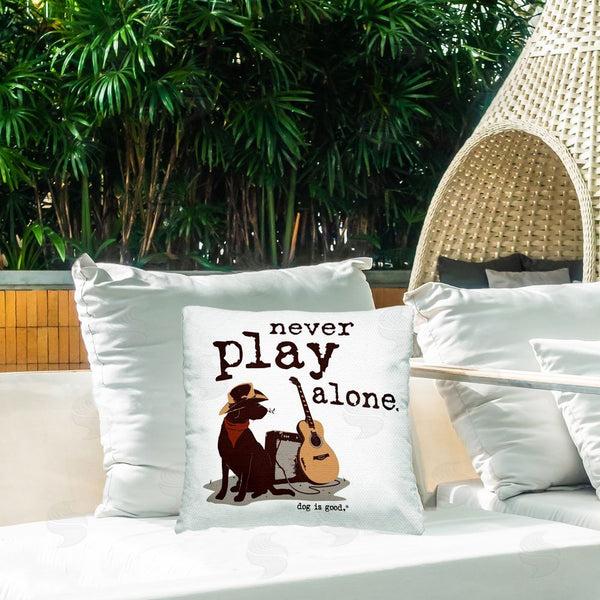 Stupell Industries Dog Is Good | Never Play Music Alone Printed Throw Pillow