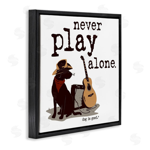 Stupell Industries Dog Is Good | Never Play Music Alone Wall Art