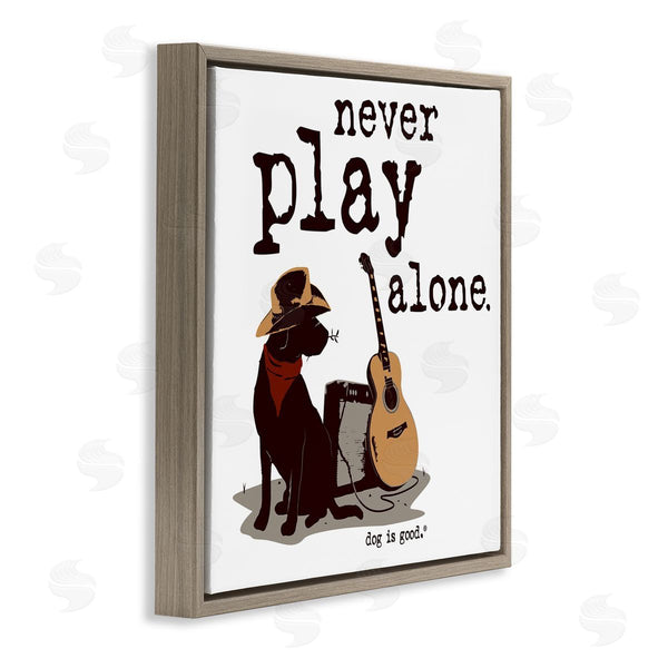 Stupell Industries Dog Is Good | Never Play Music Alone Wall Art