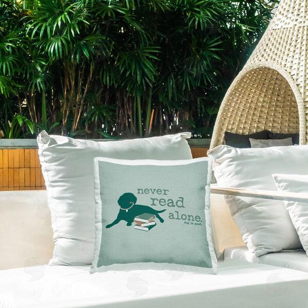 Stupell Industries Dog Is Good | Never Read Alone Dog Printed Throw Pillow