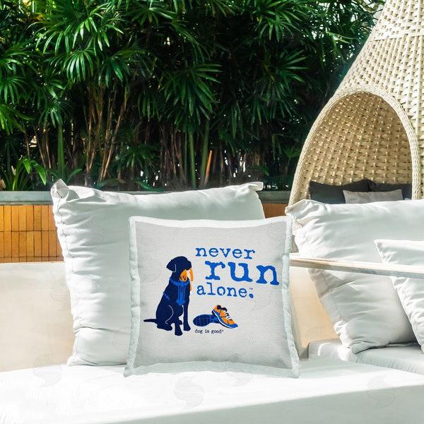 Stupell Industries Dog Is Good | Never Run Alone Dog Printed Throw Pillow