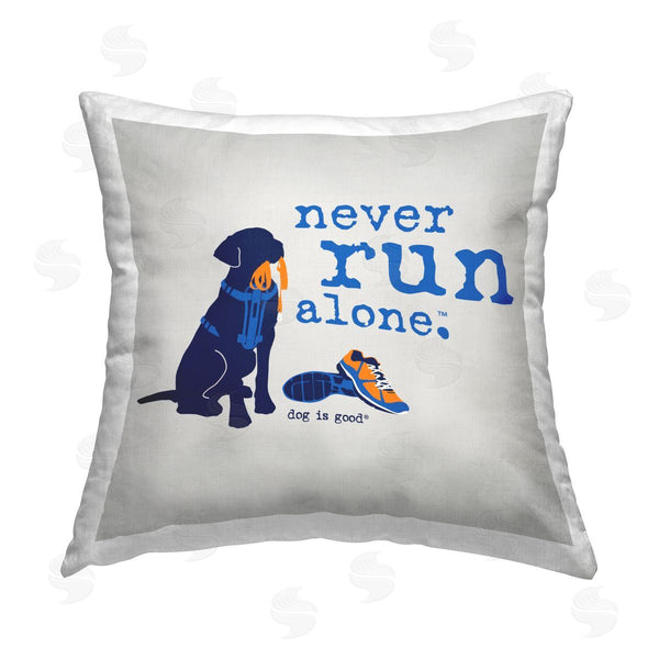 stupell industries Dog Is Good | Never Run Alone Dog Printed Throw Pillow