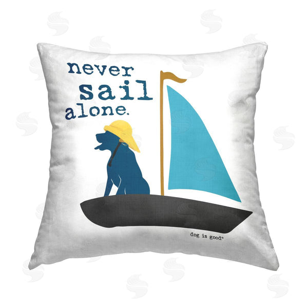 stupell industries Dog Is Good | Never Sail Alone Dog Printed Throw Pillow