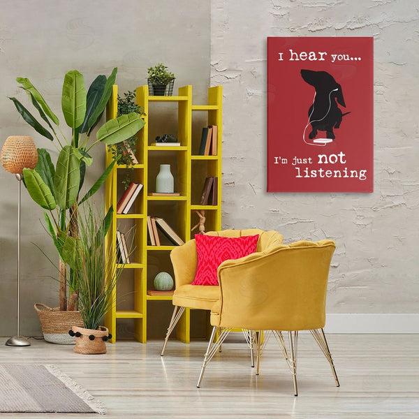 Stupell Industries Dog Is Good | Not Listening Dog Headphones Wall Art