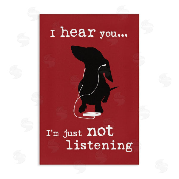 stupell industries Dog Is Good | Not Listening Dog Headphones Wall Art