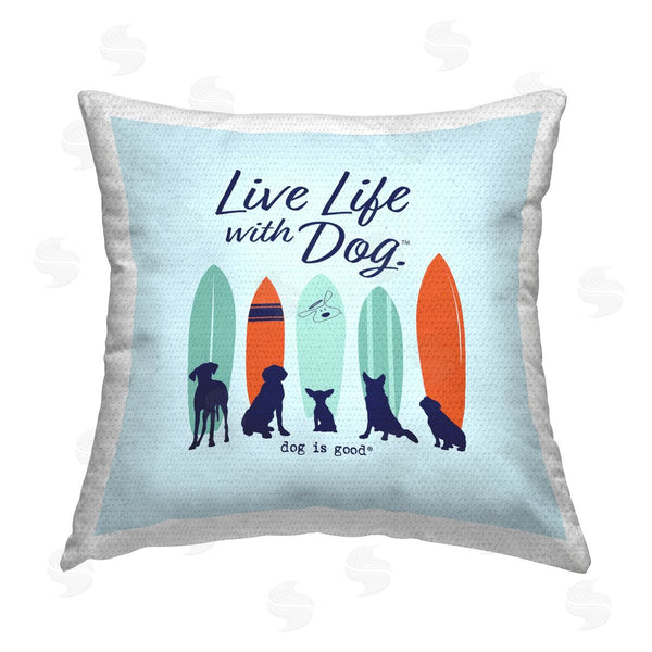 Stupell Industries Dog Is Good | Surfboards & Dogs Phrase Printed Throw Pillow