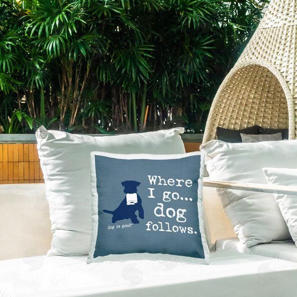 Stupell Industries Dog Is Good | Where I Go Dog Follows Printed Throw Pillow