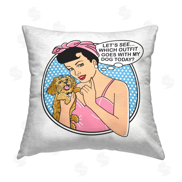 Stupell Industries Dog Is Good | Which Outfit With Dog Printed Throw Pillow