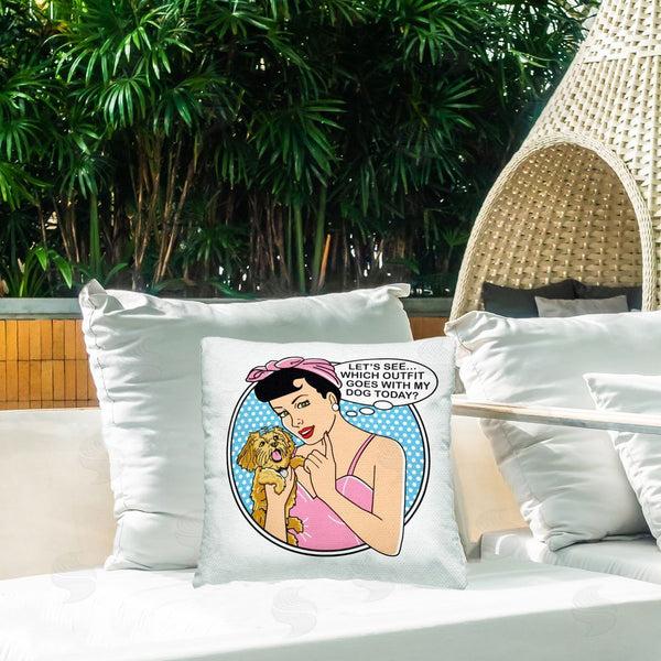 Stupell Industries Dog Is Good | Which Outfit With Dog Printed Throw Pillow