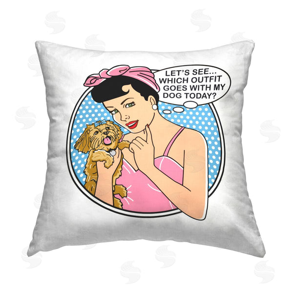 stupell industries Dog Is Good | Which Outfit with Dog Printed Throw Pillow