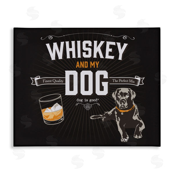 stupell industries Dog Is Good | Whiskey & My Dog Wall Art