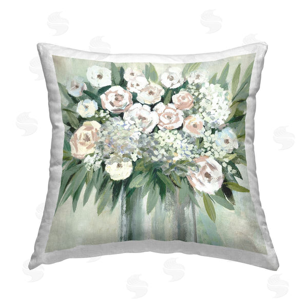 stupell industries Dogwood Portfolio | Charming Brushed Roses Printed Throw Pillow