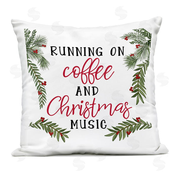 Stupell Industries Dogwood Portfolio | Coffee & Christmas Music Printed Throw Pillow