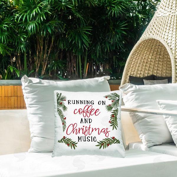 Stupell Industries Dogwood Portfolio | Coffee & Christmas Music Printed Throw Pillow