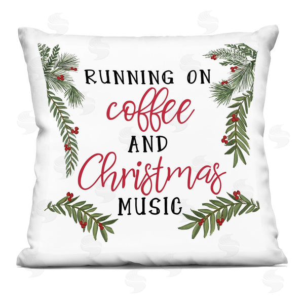 stupell industries Dogwood Portfolio | Coffee & Christmas Music Printed Throw Pillow