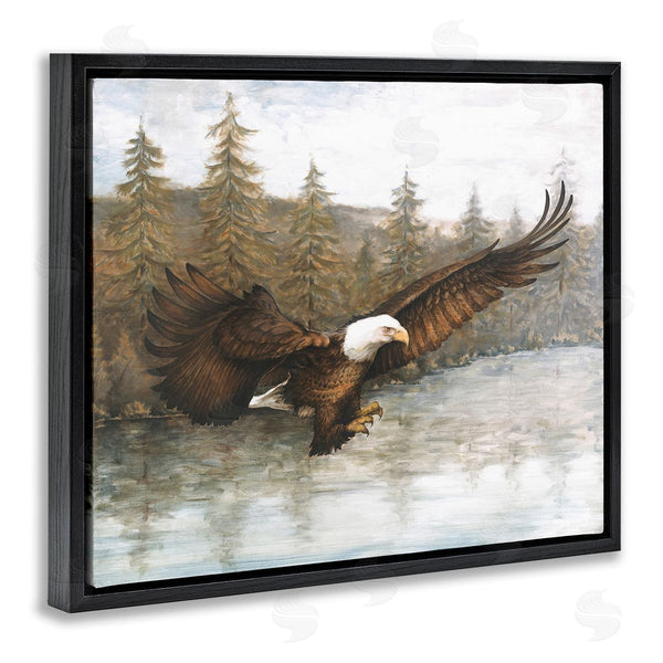 Stupell Industries Dogwood Portfolio | Flying Eagle Over Lake Wall Art