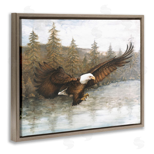 Stupell Industries Dogwood Portfolio | Flying Eagle Over Lake Wall Art
