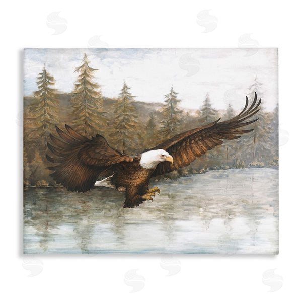 stupell industries Dogwood Portfolio | Flying Eagle over Lake Wall Art