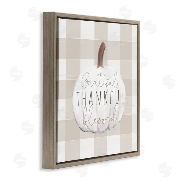 Stupell Industries Dogwood Portfolio | Grateful Thankful Pumpkin Wall Art