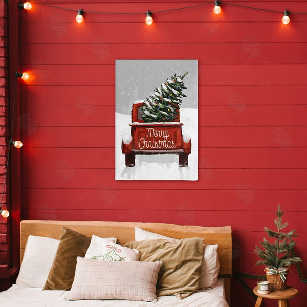 Stupell Industries Dogwood Portfolio | Merry Christmas Snowy Tree Truck