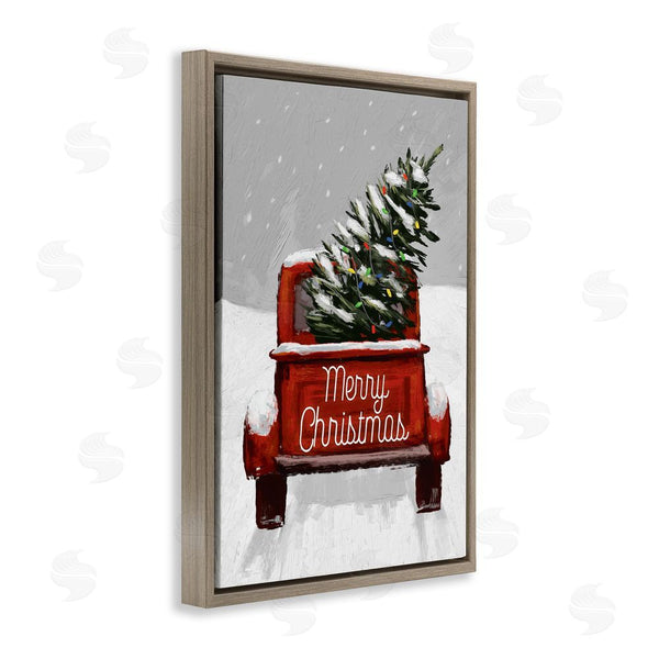 Stupell Industries Dogwood Portfolio | Merry Christmas Snowy Tree Truck