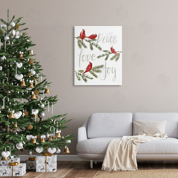 Stupell Industries Dogwood Portfolio | Peace Love Joy Cardinals Wall Art
