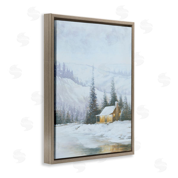 Stupell Industries Dogwood Portfolio | Snowy Woodland Cabin