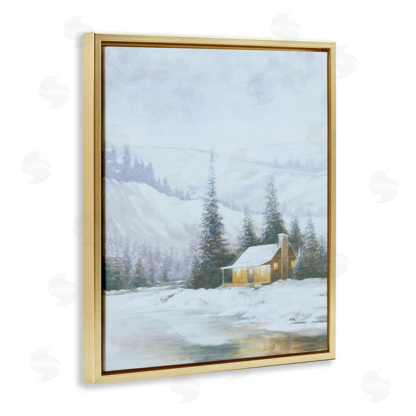 Stupell Industries Dogwood Portfolio | Snowy Woodland Cabin