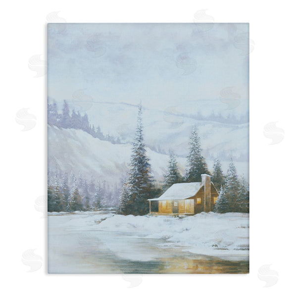 stupell industries Dogwood Portfolio | Snowy Woodland Cabin