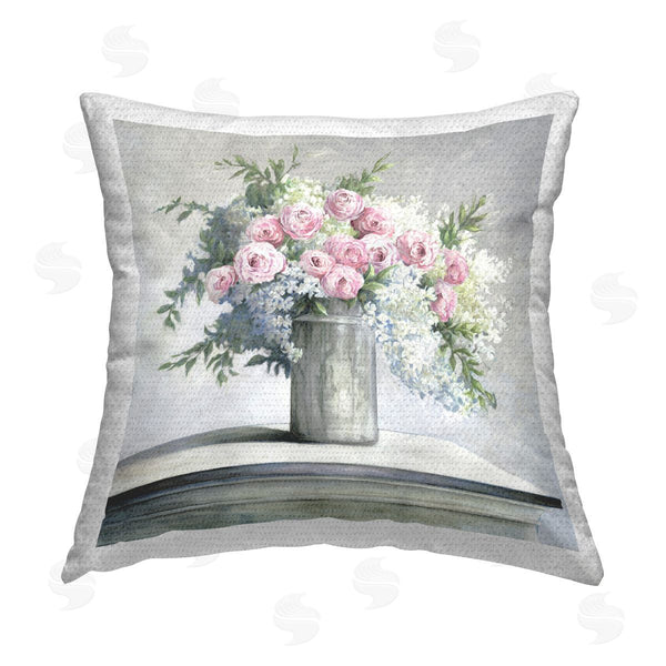 Stupell Industries Dogwood Portfolio | Soft Pink Roses Printed Throw Pillow