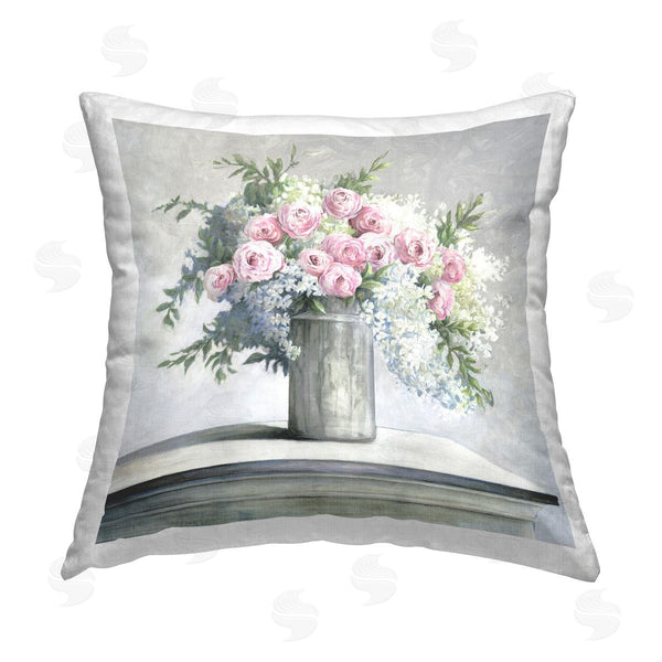stupell industries Dogwood Portfolio | Soft Pink Roses Printed Throw Pillow