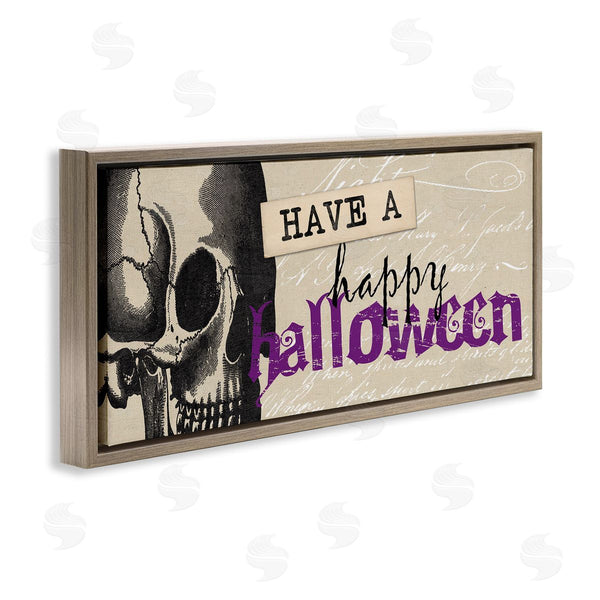 Stupell Industries Dogwood Portfolio | Vintage Happy Halloween Skull Wall Art