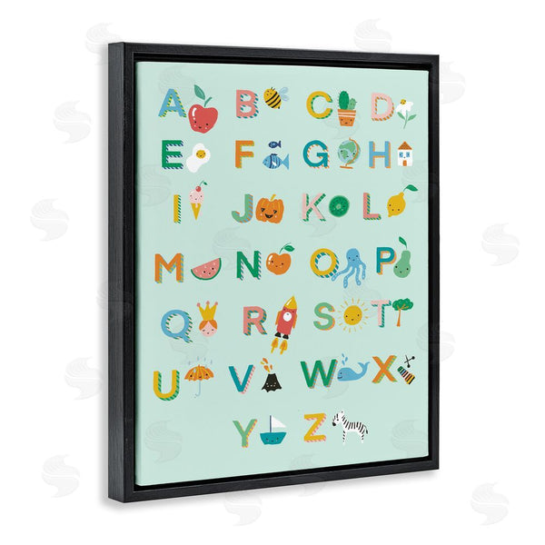 Stupell Industries Dominika Godette | Alphabet Chart On Mint Green Wall Art