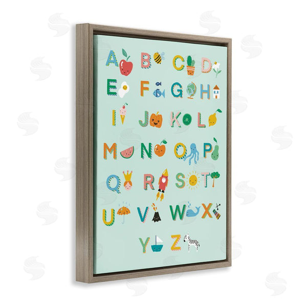 Stupell Industries Dominika Godette | Alphabet Chart On Mint Green Wall Art