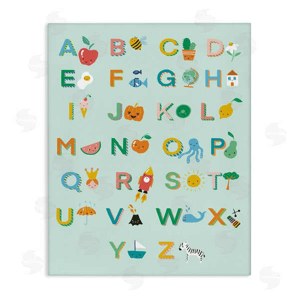 stupell industries Dominika Godette | Alphabet Chart on Mint Green Wall Art