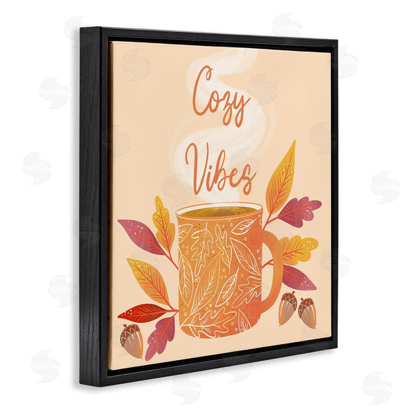 Stupell Industries Dominika Godette | Cozy Vibes Patterned Coffee Mug Autumn Leaves Wall Art
