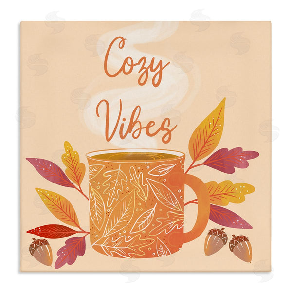 stupell industries Dominika Godette | Cozy Vibes Patterned Coffee Mug Autumn Leaves Wall Art