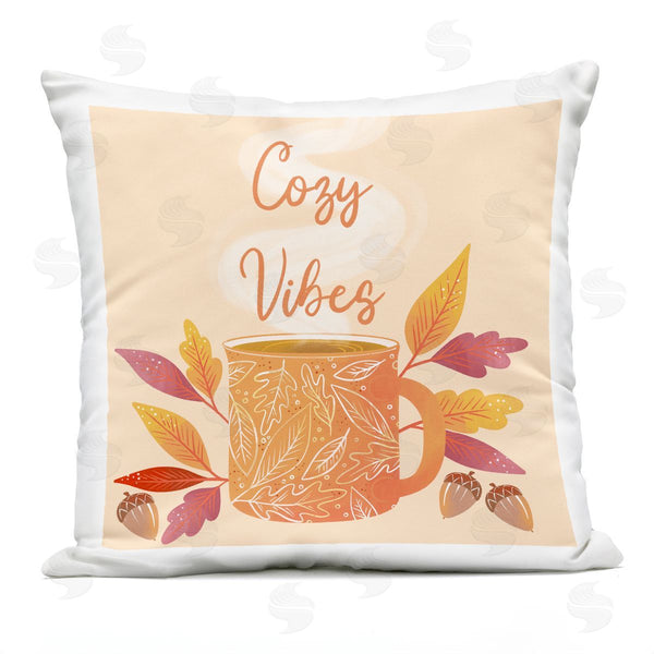 Stupell Industries Dominika Godette | Cozy Vibes Warm Autumn Coffee Botanicals Printed Throw Pillow