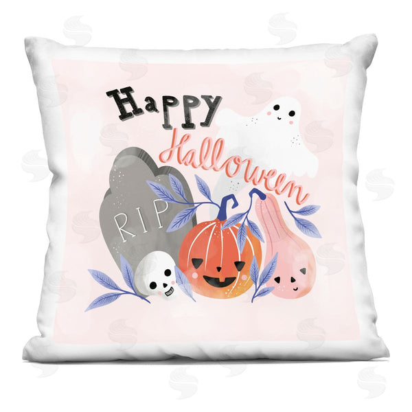 stupell industries Dominika Godette | Happy Halloween Smiling Festive Gourds Printed Throw Pillow