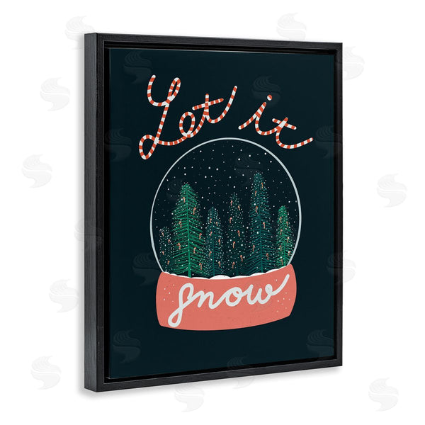 Stupell Industries Dominika Godette | Let It Snow Seasonal Winter Globe Candy Cane Text Wall Art