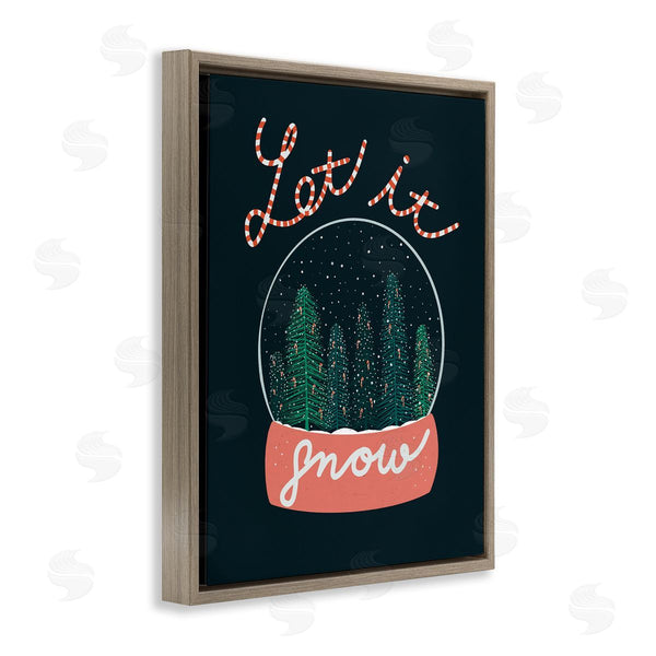 Stupell Industries Dominika Godette | Let It Snow Seasonal Winter Globe Candy Cane Text Wall Art