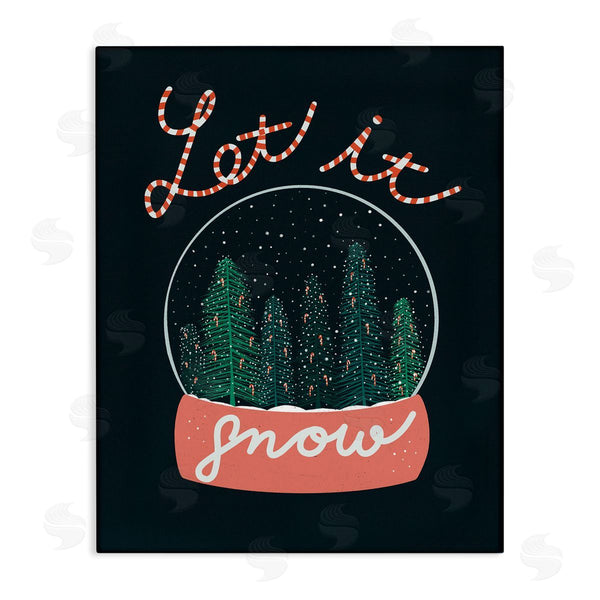 stupell industries Dominika Godette | Let It Snow Seasonal Winter Globe Candy Cane Text Wall Art