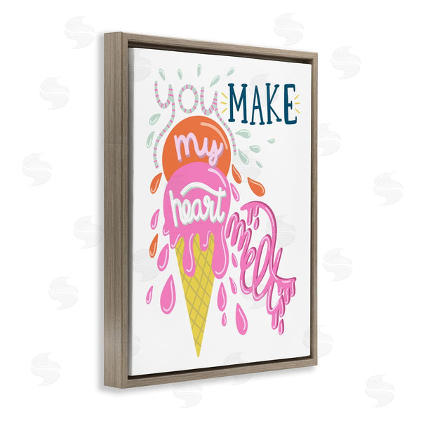 Stupell Industries Dominika Godette | Make My Heart Melt Summer Ice Cream Treat Wall Art