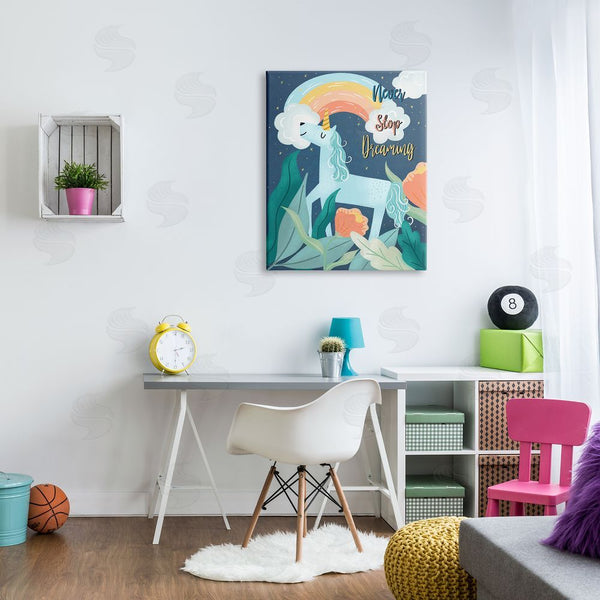 Stupell Industries Dominika Godette | Never Stop Dreaming Unicorn Wall Art