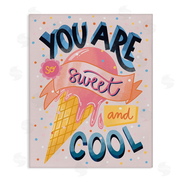 stupell industries Dominika Godette | Sweet & Cool Retro Patterned Polka Dot Ice Cream Wall Art