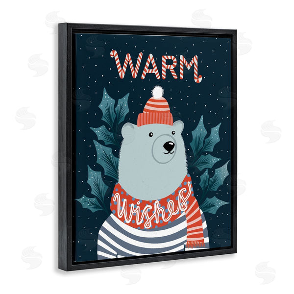Stupell Industries Dominika Godette | Warm Wishes Cozy Polar Bear Seasonal Typography Wall Art