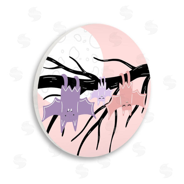 stupell industries Dominika Godette | Whimsical Smiling Bats Hanging Moonlit Pastel Sky Wall Art