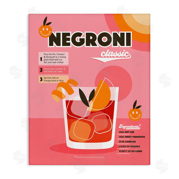 stupell industries Dominique Vari | Retro Negroni Cocktail Recipe Wall Art