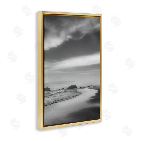 Stupell Industries Don Schwartz | Grayscale Beach Shore